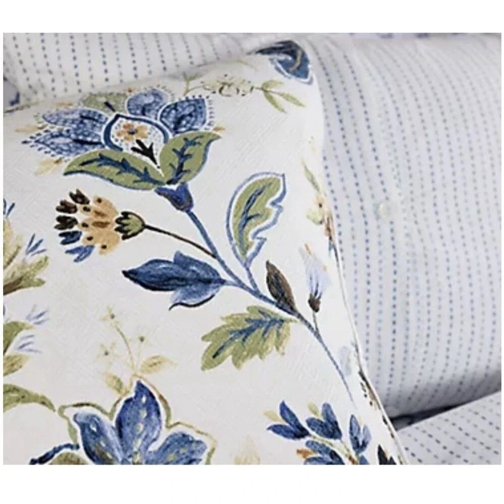 Home Reflection Reversible Jacobean Floral Comforter Set Cool Floral - Full